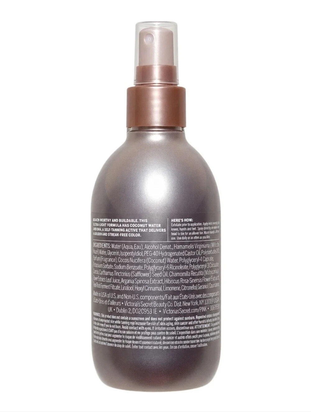 PINK Limited Edition Bronzed Coconut Water Self Tanning Water Spray 8 Oz NEW